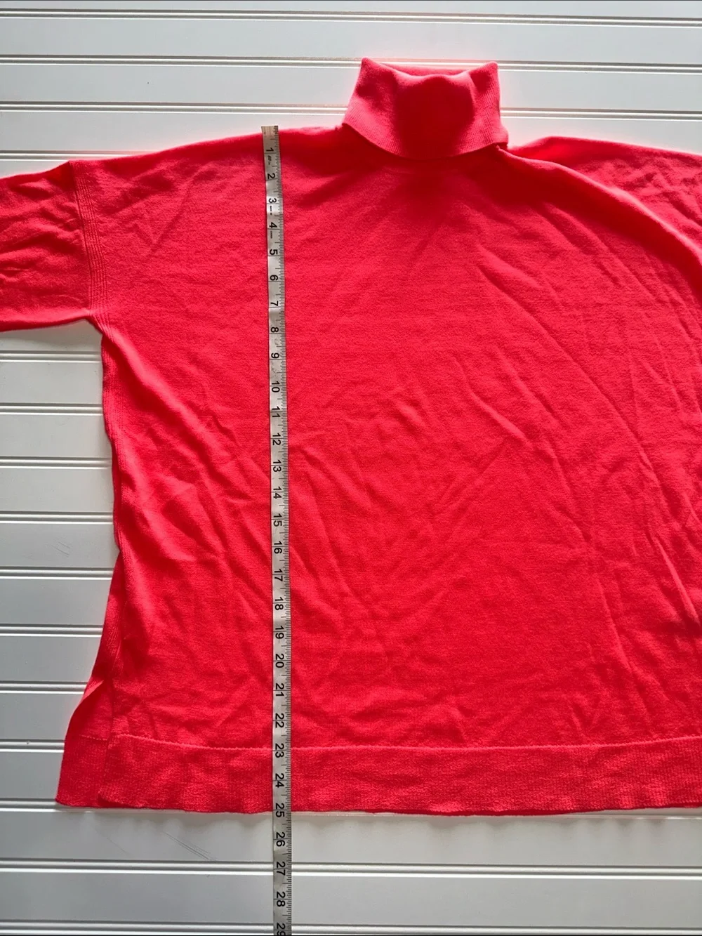 J.Crew 100% Merino Wool Tissue Turtleneck Sweater Coral Pink Medium